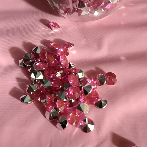 Breast Cancer Awareness Pink Rhinestones Gem 1.05 oz Keepsake Bottle Jar… - Picture 9 of 12